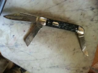 Vintage Colonial Prov Usa 3 Blade Stockman Pocket Knife 061274