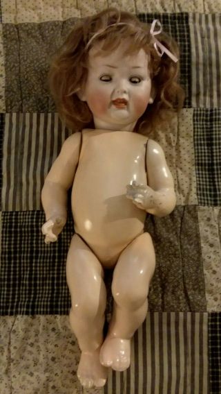 Adorable Antique Kley & Hahn Composition & Bisque Baby Doll 160 - 6 Germany 16 "