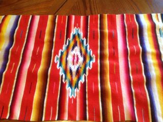 Vtg Mexican Saltillo Serap Table Runner Or Wall Hanging,  Great To Frame