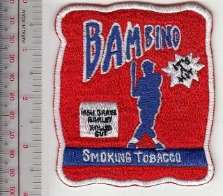Tobacco Baseball Legend Babe Ruth Endorsing Bambino Smoking Tobacco Promo Patch