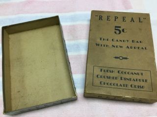 RARE VINTAGE REPEAL 5 CENT CANDY BAR BOX ADVERTISING DISPLAY WOW 2