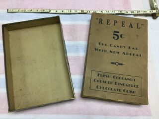 RARE VINTAGE REPEAL 5 CENT CANDY BAR BOX ADVERTISING DISPLAY WOW 3