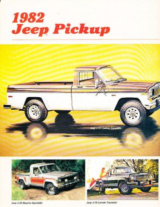 1982 Jeep J - 10 J10 Truck Sales Brochure Folder - Honcho Laredo