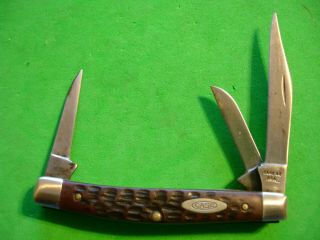 Ntsa Vntg Case Xx Usa 3 1/4 " Closed 3 Blade " Stockman " Pkt Knife 6344ss 1970 - 79