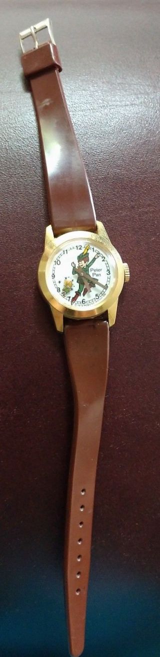 Vintage SWISS Made Peter Pan Watch Webster Watch Co.  1972 Metal Base 14mm 2