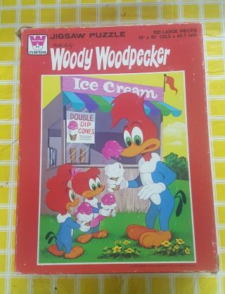 Vintage Whitman Woody Woodpecker " Ice Cream " Jigsaw Puzzle Walter Lantz.