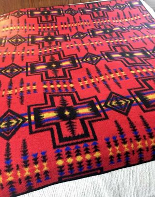 Vintage San Marcos Blanket Southwest Aztec Native Pattern Reversible 80 " X60 "