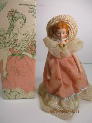 Avon Fashion American Times Southern Belle Porcelain Doll & Stand 1988