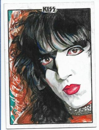 2019 Dynamite Kiss Paul Stanley Sketch Card By Christopher Hoffman Wow