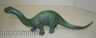 Vintage Marx Prehistoric Times Brontosaurus Dinosaur Figure Metallic Green