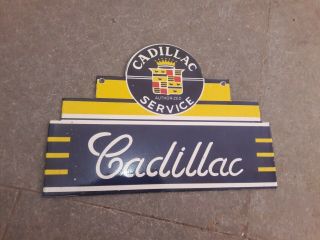 Porcelain Cadillac Enamel Sign Size 12 X 8 Inches