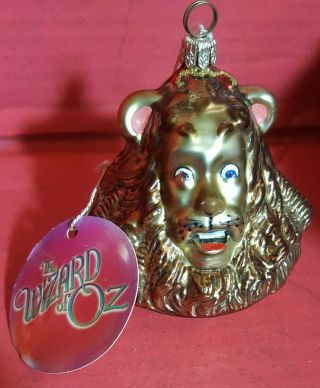 Komozja Polonaise Cowardly Lion Blown Glass Ornament Wizard Of Oz
