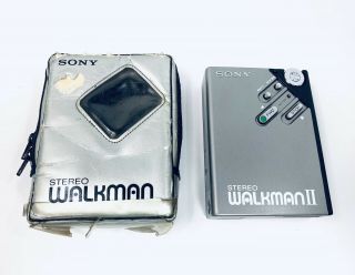 Vintage Sony Walkman Ii Wm - 2 Cassette Player With Case Parts