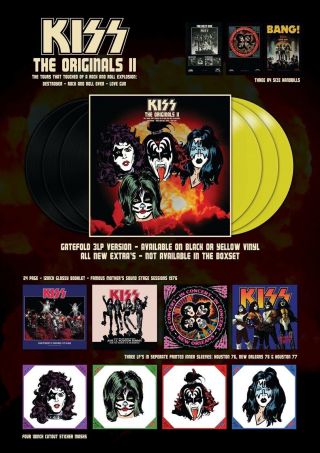 Kiss Rare Live 3 Lp Yellow Vinyl Usa 1976 - 77 Incl.  Booklet Handbills And Stickers