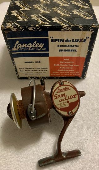 Vintage Langley Spin De Luxe 830 Spinning Reel