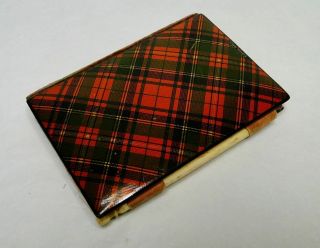 Antique Wood Scottish Tartan Ware Little Book Lady’s Diary Clan Stuart