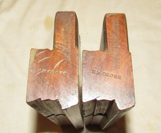 Pair John Moseley & Son 5/8 Wooden Moulding Planes Old Woodworking Tools