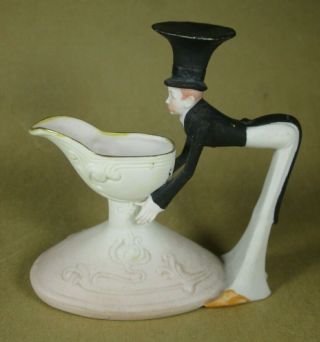Schafer And Vater Bisque Figurine - Top Hat Man,  Reminds Me Of The Mad Hatter