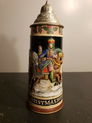 Vtg 7 " Schmid Christmas 1972 German Beer Stein Bavarian West Germany Metal Lid