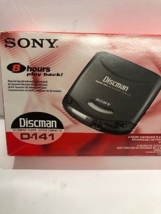 Sony Discman D - 141 Vintage 1994 Cd Player Mega Bass