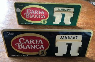 Carta Blanca Beer Perpetual Calendars 2 Vintage One Vg One Rough