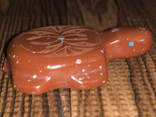 Zuni Carved Pipestone Turtle Fetish Signed By Ulysses Mahkee - Native American