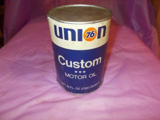 Vintage Union 76 Custom Motor Oil 1 Quart Round Cardboard Can