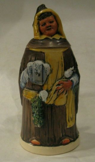 Figural Character Pottery Beer Stein Eckhardt Engler Hand Painted 1/2 L