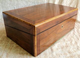 Antique Wood Writing Lap Desk Travel 2 - Sided Storage Plus Cubbies 15 X 9 X 8.  5 "