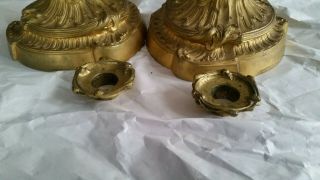 Estate - Large Louis XV Style Ormolu Gilt - Brass Candlesticks 3