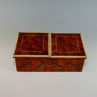 Antique French Folding Burl Wood Box