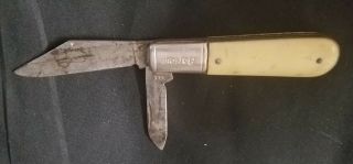Vintage Colonial Prov.  Usa Barlow 2 Blade Pocket Jack Knife Ivory Color