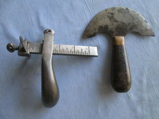 Vintage C.  S.  Osborne Round Knife & Pistol Grip Slitter Leather Tools No R