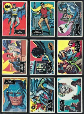 1966 Topps Batman Black Bat Complete Set Of 55 Cards - Set