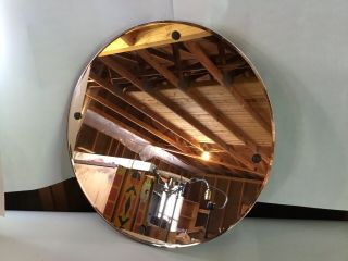 Art Deco Bevel Edge Glass Mirror Peach Wall