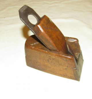 Small Wooden And Brass Block Plane Bullnose Old Woodworking Tool