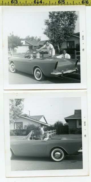 (2) Vintage 1962 Car & Auto Photos / Sunbeam Alpine Convertible 2 - Seater Coupe