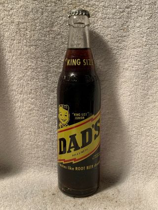 Full 12oz Dad’s Root Beer “king Size Junior” Acl Soda Bottle Minnesota