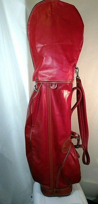 Vintage Macgregor Golf Bag Red W/ Rain Cover,  Club Covers,  Balls,  Tees & Markers