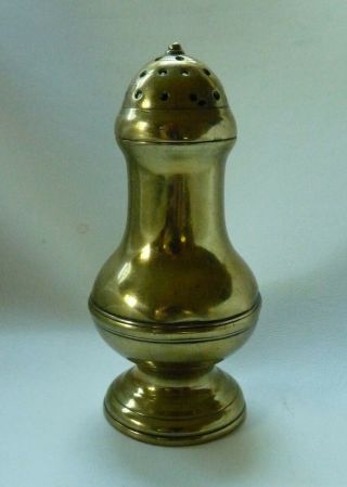 Fine Antique Brass Georgian Pepper Or Spice Pot,  Shaker