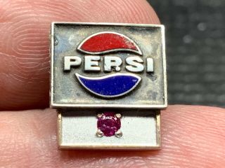 Pepsi Rare Vintage Logo 1/10 10k Gf Ruby Stunning Service Award Pin.