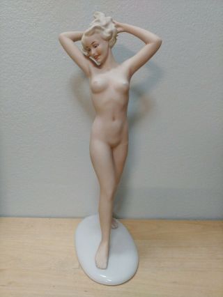 Collectible Nude 10 " Porcelain Female Figurine Schau Bach Kunst German Import