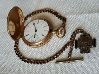 Vintage Hamilton Watch Company Pocket Watch & S.  O.  B.  Fob Freemason