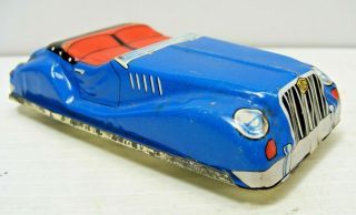 4 " Vintage Tin Mg Friction Sports Car From Japan Blue