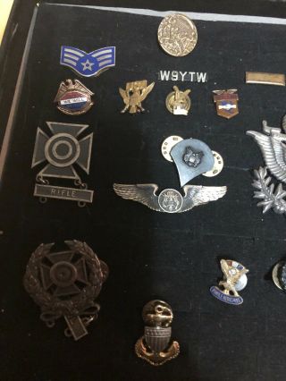 22 Vintage Antique US Military Pins Collectibles Sterling of WWII Silver 2