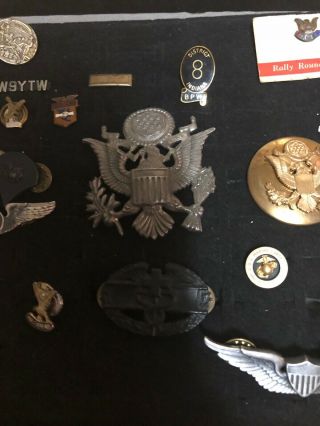 22 Vintage Antique US Military Pins Collectibles Sterling of WWII Silver 3