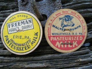 Freeman Haag Milk Cap,  Erie,  Wesleyville,  Pa.  Walter Krumpe,  Erie County,  1 5/8 " Lids