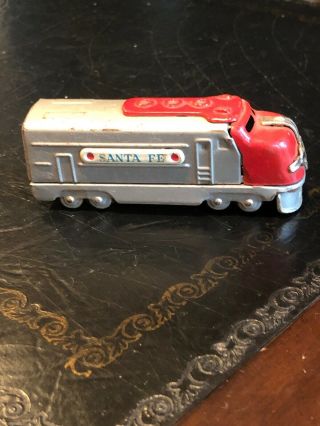 Vintage Toy Metal Santa Fe Train Made In Japan