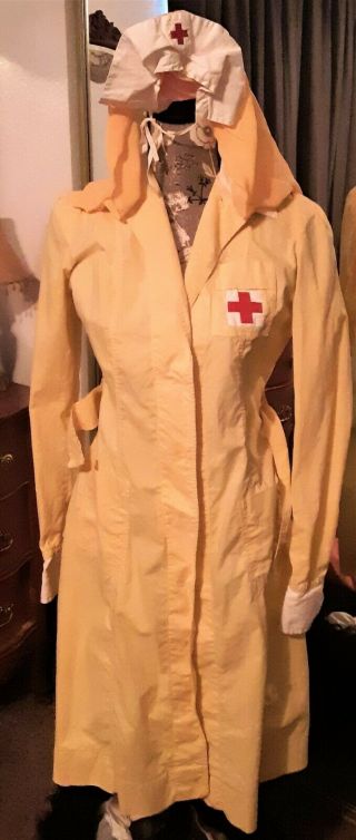 Ww Ll Era American Red Cross Nurses Yellow Dress Uniform Vtg.  Estate