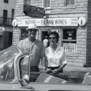 Vintage Found Photo Snapshot Ca.  1964 Man & Woman With 1960 Chevy Convertible [.  A